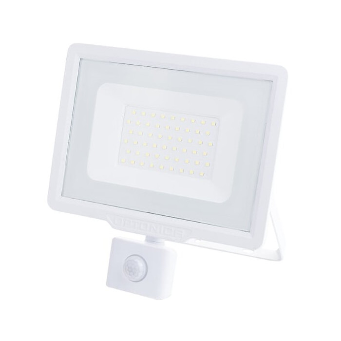 LED prožektorius, baltas, City Line, PIR jutiklis, 50W, neutrali balta šviesa