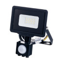 LED prožektorius, juodas, City Line, PIR jutiklis, 10W, šalta balta šviesa