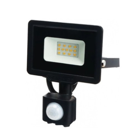 LED prožektorius, juodas, City Line, PIR jutiklis, 10W, šalta balta šviesa