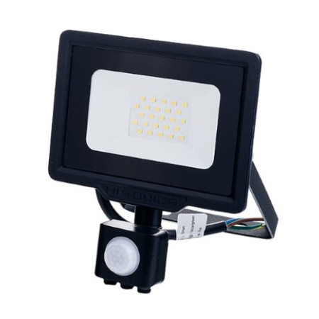 LED prožektorius, juodas, City Line, PIR jutiklis, 20W, šalta balta šviesa