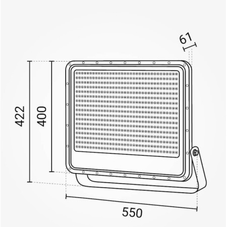LED prožektorius, juodas, 140Lm/W, 400W, neutrali balta šviesa