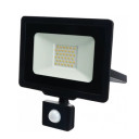 LED prožektorius, juodas, City Line, PIR jutiklis, 30W, šilta balta šviesa