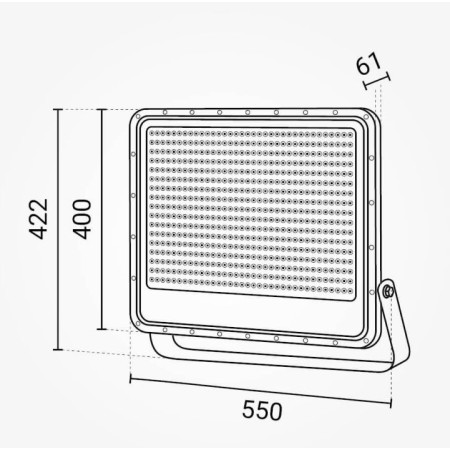 LED prožektorius, juodas, 140Lm/W, 500W, šalta balta šviesa