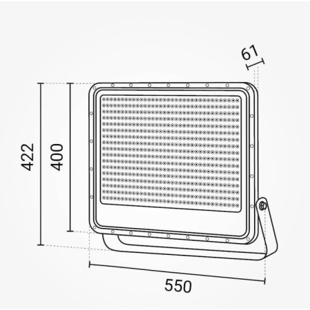 LED prožektorius, juodas, 140Lm/W, 500W, neutrali balta šviesa