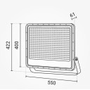 LED prožektorius, juodas, 140Lm/W, 500W, neutrali balta šviesa