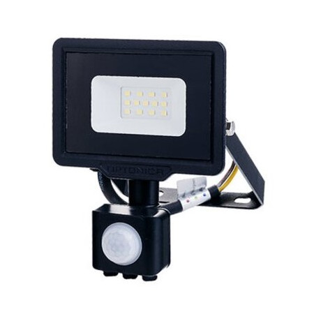 LED prožektorius, juodas, City Line, PIR jutiklis, 70cm laidas, 10W, šilta balta šviesa