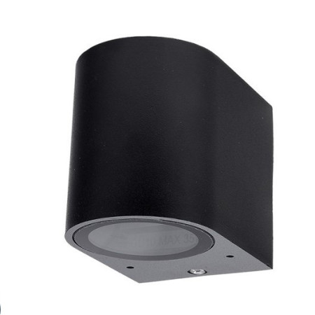 LED sieninis šviestuvas, juodas, cilindrinis, 1 lizdas, Max 35W