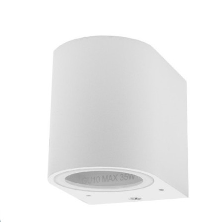 LED sieninis šviestuvas, baltas, cilindrinis, 1 lizdas, Max 35W