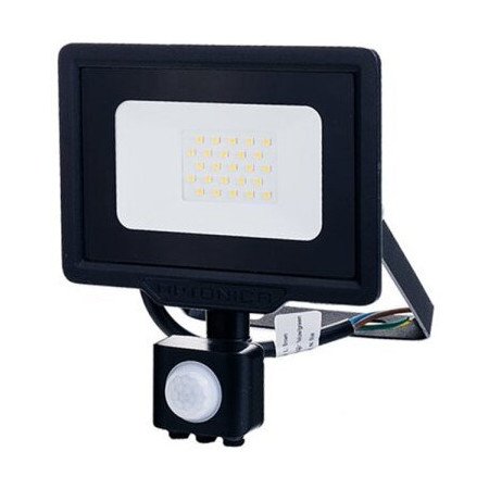 LED prožektorius, juodas, City Line, PIR jutiklis, 70cm laidas, 20W, šilta balta šviesa