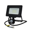 LED prožektorius, juodas, City Line, PIR jutiklis, 70cm laidas, 20W, šilta balta šviesa