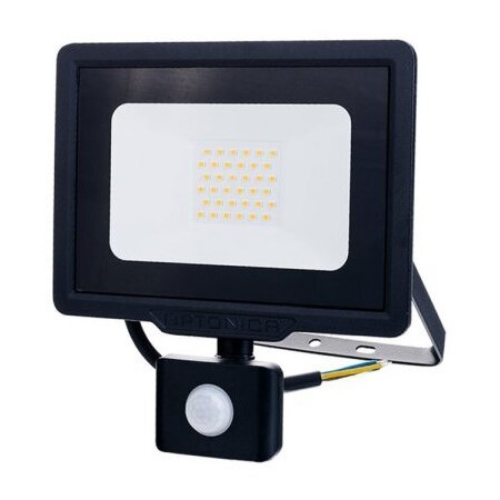 LED prožektorius, juodas, City Line, PIR jutiklis, 70cm laidas, 30W, šalta balta šviesa