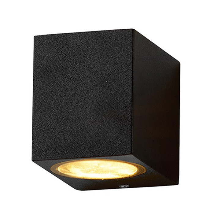 LED sieninis šviestuvas, juodas, kvadratinis, 1 lizdas, Max 35W