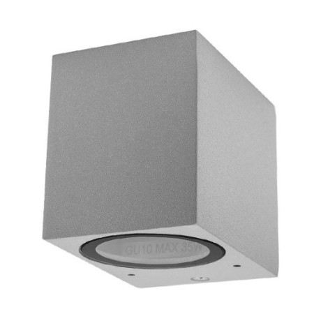 LED sieninis šviestuvas, sidabrinis, kvadratinis, 1 lizdas, Max 35W