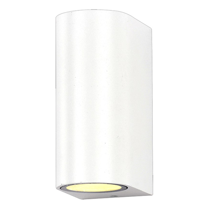 LED sieninis šviestuvas, baltas, cilindrinis, 2 lizdai, Max 35W