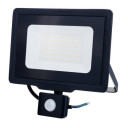 LED prožektorius, juodas, City Line, PIR jutiklis, 70cm laidas, 50W, šalta balta šviesa