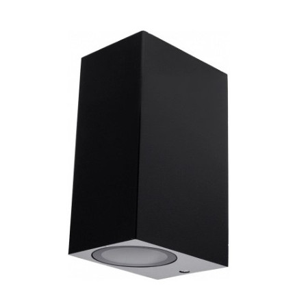 LED sieninis šviestuvas, juodas, stačiakampis, 2 lizdai, Max 35W