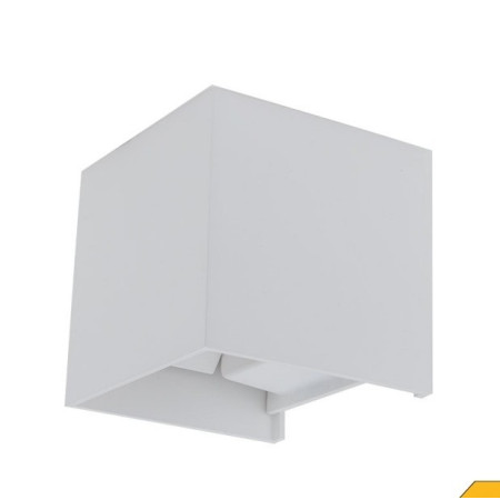 LED sieninis šviestuvas, baltas, kvadratinis, reguliuojamas spindulys, 6W, šilta balta šviesa