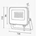 LED prožektorius, baltas, 90Lm/W, 20W, šalta balta šviesa