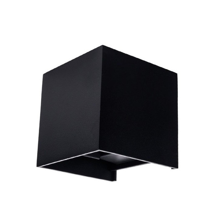 LED sieninis šviestuvas, juodas, kvadratinis, reguliuojamas spindulys, 12W, neutrali balta šviesa