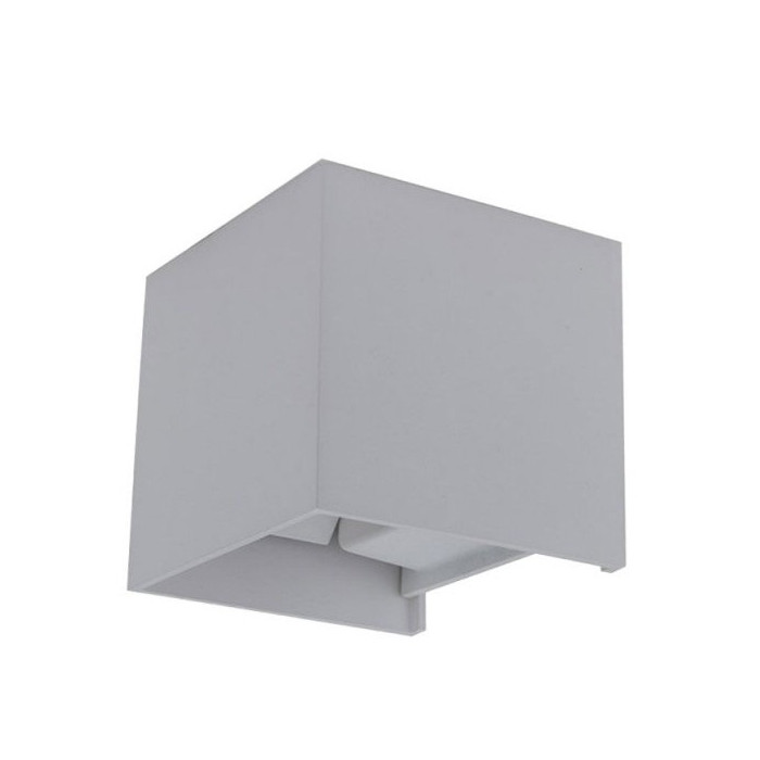 LED sieninis šviestuvas, pilkas, kvadratinis, reguliuojamas spindulys, 12W, neutrali balta šviesa