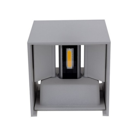 LED sieninis šviestuvas, pilkas, kvadratinis, reguliuojamas spindulys, 12W, neutrali balta šviesa