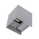 LED sieninis šviestuvas, pilkas, kvadratinis, reguliuojamas spindulys, 12W, neutrali balta šviesa