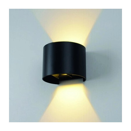 LED sieninis šviestuvas, juodas, apvalus, reguliuojamas spindulys, 6W, šilta balta šviesa