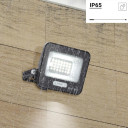 LED prožektorius, juodas, 90Lm/W, 20W, šilta balta šviesa