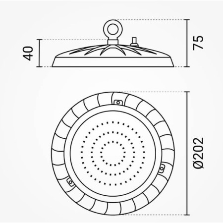 LED Ufo aukštuminis šviestuvas, 120°, 100Lm/W, 50W, neutrali balta šviesa