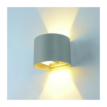 LED sieninis šviestuvas, pilkas, apvalus, reguliuojamas spindulys, 6W, neutrali balta šviesa