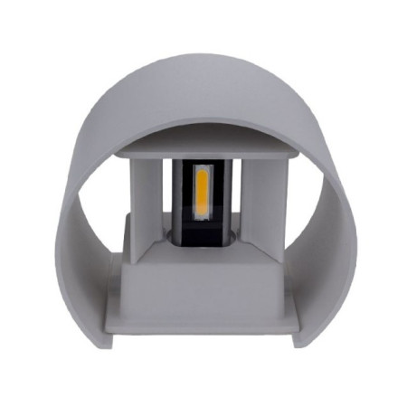 LED sieninis šviestuvas, pilkas, apvalus, reguliuojamas spindulys, 6W, neutrali balta šviesa