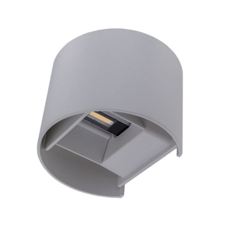 LED sieninis šviestuvas, pilkas, apvalus, reguliuojamas spindulys, 6W, neutrali balta šviesa