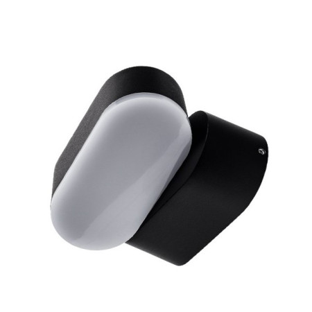 LED sieninis šviestuvas, juodas, pasukamas, 6W, neutrali balta šviesa