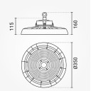 LED Ufo aukštuminis šviestuvas, 90°, 150Lm/W, 200W, šalta balta šviesa