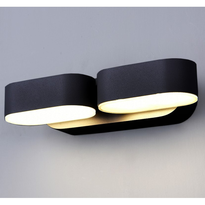 LED sieninis šviestuvas, juodas, pasukamas, 12W, šilta balta šviesa