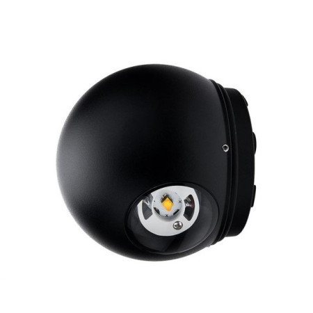 LED sieninis šviestuvas, juodas, apvalus, 6W, šilta balta šviesa