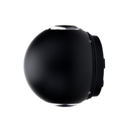 LED sieninis šviestuvas, juodas, apvalus, 6W, šilta balta šviesa