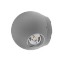 LED sieninis šviestuvas, pilkas, apvalus, 6W, šilta balta šviesa