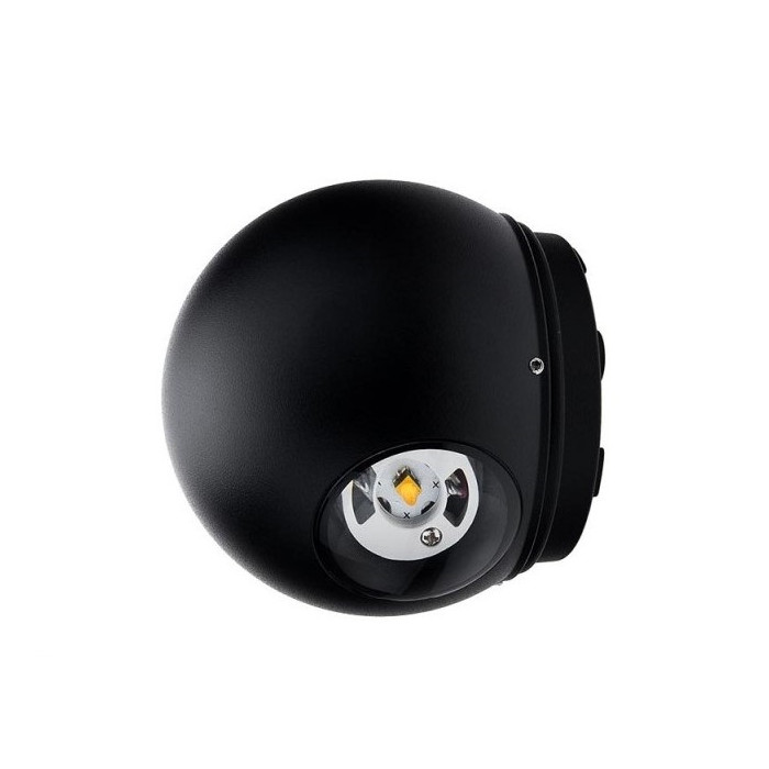 LED sieninis šviestuvas, juodas, apvalus, 6W, neutrali balta šviesa