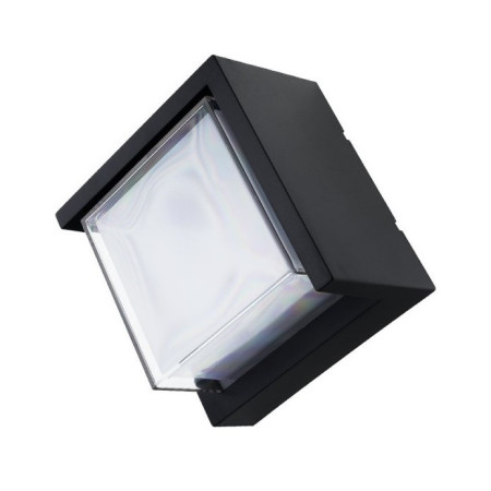 LED sieninis šviestuvas, juodas, kvadratinis, 12W, neutrali balta šviesa