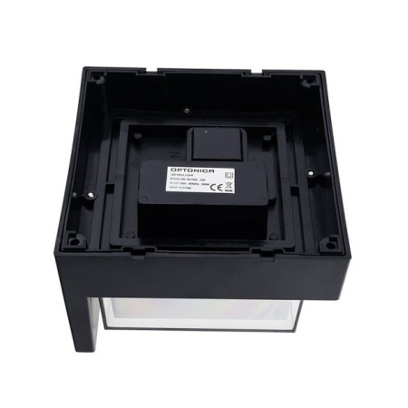 LED sieninis šviestuvas, juodas, kvadratinis, 12W, neutrali balta šviesa