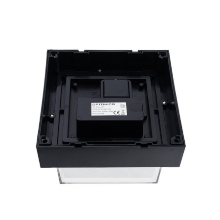 LED sieninis šviestuvas, juodas, kvadratinis, 15W, 145°, šilta balta šviesa