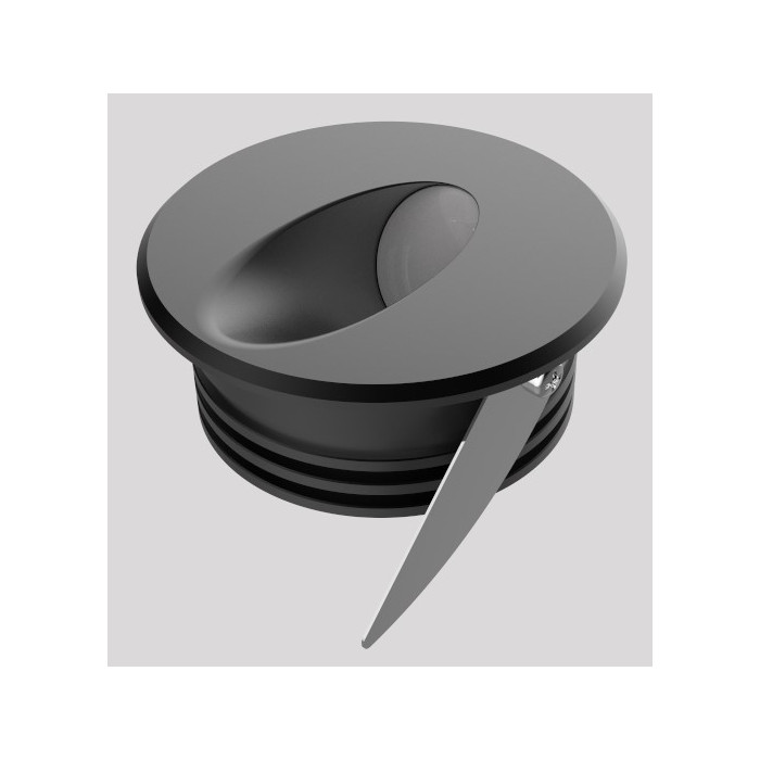 LED šviestuvas, mini, įleidžiamas, juodas, 1W, šilta balta šviesa