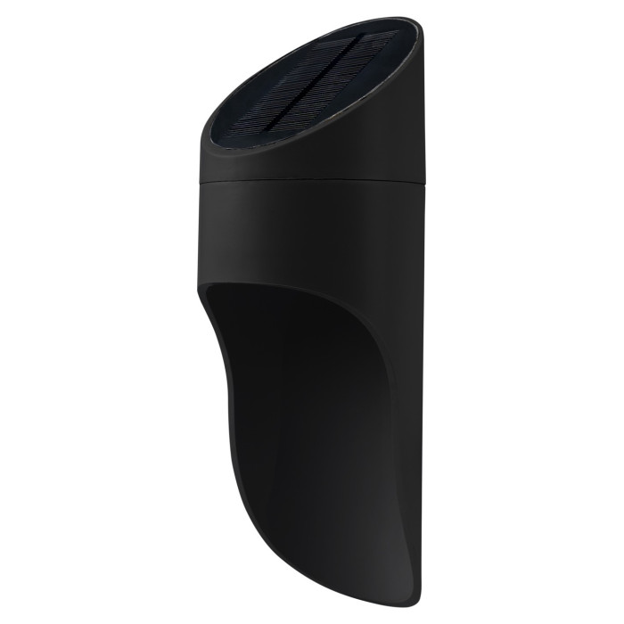 LED saulės sieninis šviestuvas, juodas, 0.5W, neutrali balta šviesa