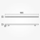 LED sieninis šviestuvas, pailgas, juodas, 36W, šilta balta šviesa