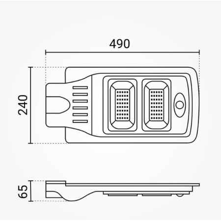LED saulės gatvės šviestuvas, su baterija, 9W, šalta balta šviesa