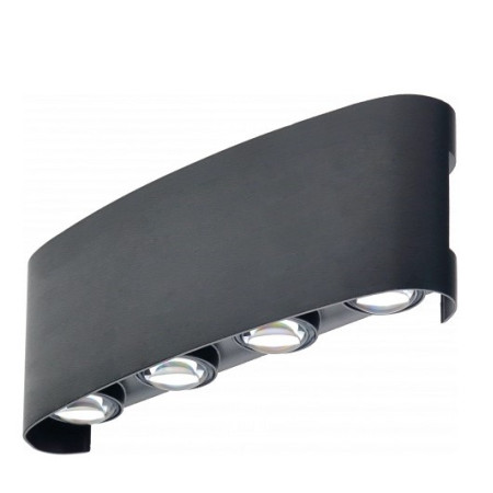 LED sieninis šviestuvas, juodas, 8W, šilta balta šviesa