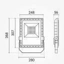 LED stadiono prožektorius, 100W, šalta balta šviesa