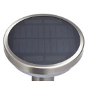 LED saulės sieninis Up šviestuvas, PIR jutiklis, poliruotas metalas, 4.4W, šilta balta šviesa