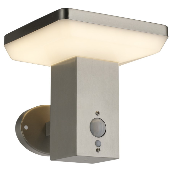 LED saulės sieninis Up šviestuvas, PIR jutiklis, šlifuotas aliuminis, 4.4W, šilta balta šviesa